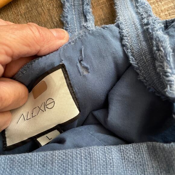 ALEXIS Judith Linen & Cotton Ruffled Mini Dress Fit & Flare Size Large - Picture 5 of 10